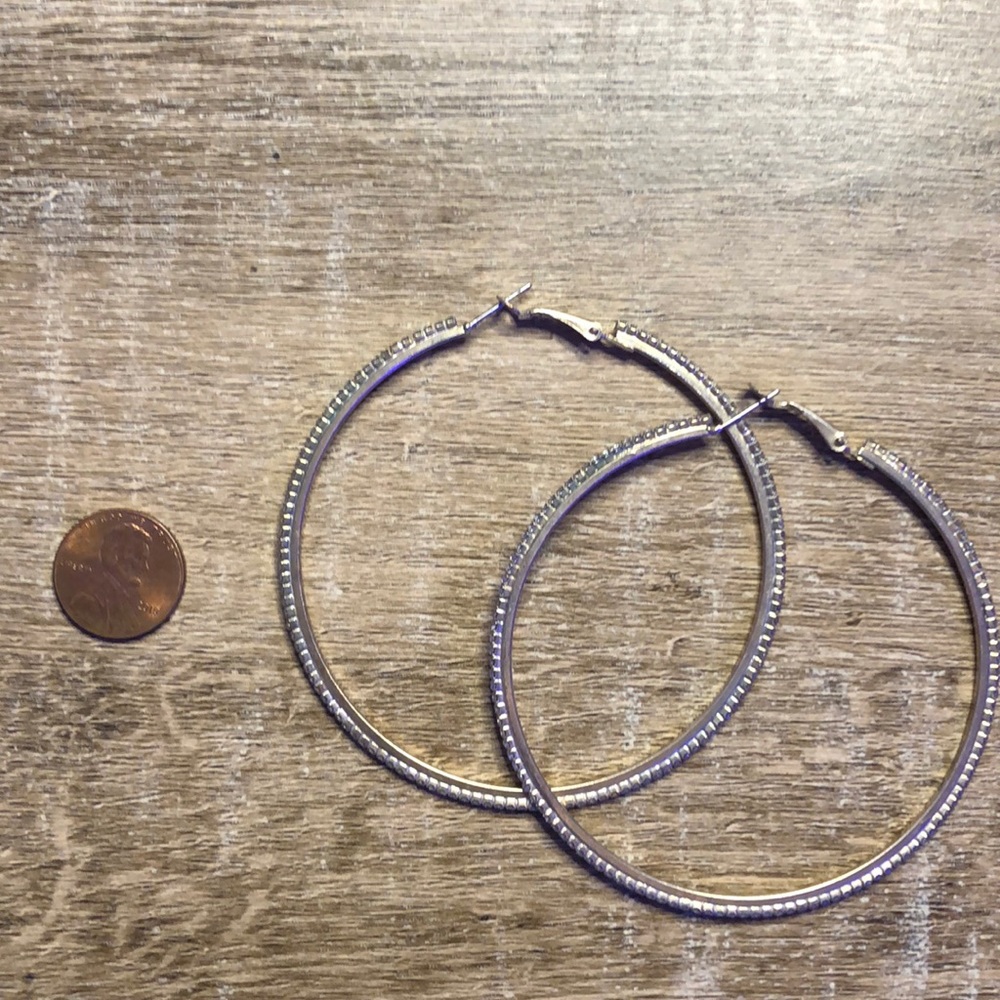 Jeweled Large Hoop Earrings